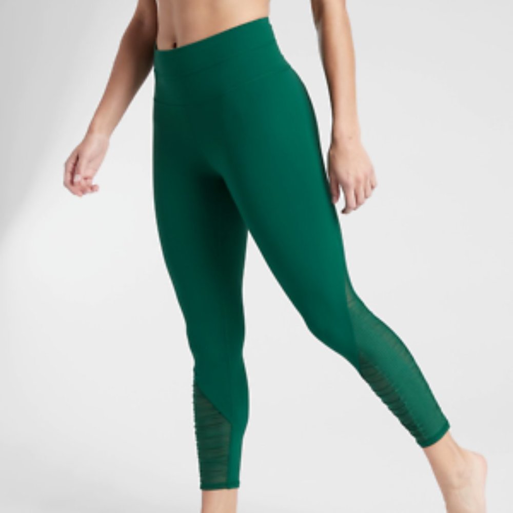 Athleta Bakasana 7/8 Leggings Forest Green